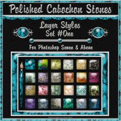 Polished Cabochon Stones Set #1 PS Layer Styles (CU4CU)