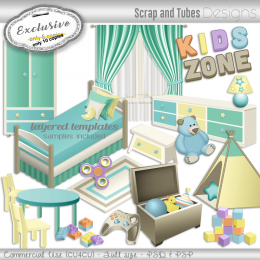 EXCLUSIVE ~ Grayscale Kids Bedroom Templates