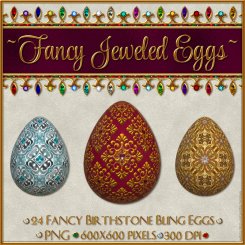 Birthstone Bling!: 24 Fancy Jeweled Eggs (TS, CU4CU)