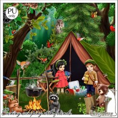 kit evening camping with friends by kittyscrap