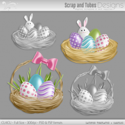 Layered Grayscale Easter Templates 3