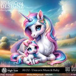 AI - CU Unicorn Mum & Baby (CU/PNG/HS)