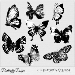 CU Butterfly Stamps 1 by ButterflyDsign
