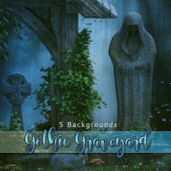 Gothic Graveyard Backgrounds (FS/CU)