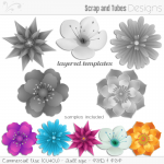 Grayscale Flower Templates 3