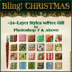 Bling! Christmas PS Layer Styles (CU4CU)