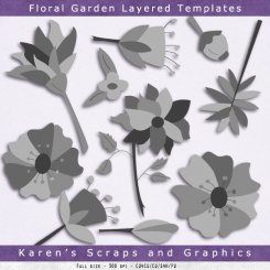 Floral Garden Layered Templates (FS/CU4CU)