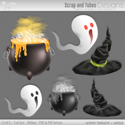 Halloween Grayscale Layered Templates 2