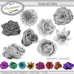EXCLUSIVE ~ Grayscale Flowers 4