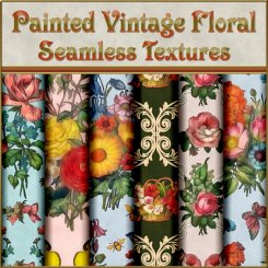 Painted Vintage Floral Seamless Textures (CU4CU)