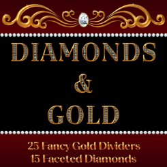 Diamonds & Gold Fancy Divider Bars Pack (CU4CU)