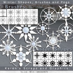 Winter PS Shapes/Brushes & Pngs (CU4CU)