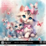 AI - CU Cat Mum & Baby (CU/PNG/HS)