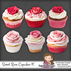 Sweet Rose Cupcakes #1 (FS/CU4CU)