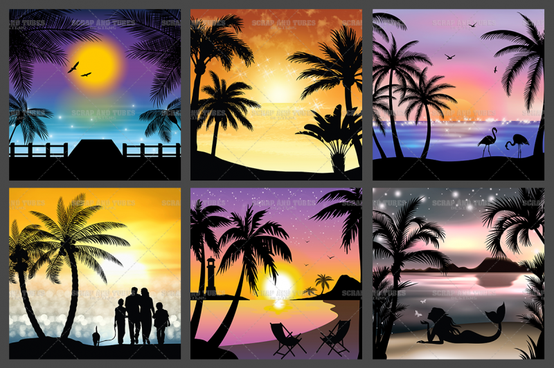 Sunset Digital Papers - Click Image to Close