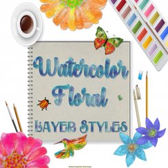 Watercolor Floral PS Layer Styles (CU4CU)