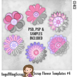 Scrap Flower Templates #4 (FS/CU4CU)