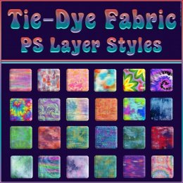 Tie-Dye Fabrics PS Layer Styles (CU4CU)