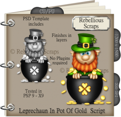 LEPRECHAUN IN POT OF GOLD (FS/CU/TEMPLATE/SCRIPT)