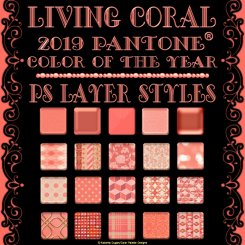 Living Coral PS Layer Styles (CU4CU)