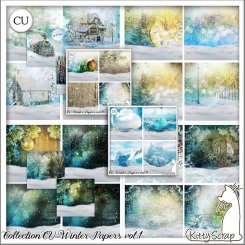 Collection CU winter papers vol.1 by kittyscrap