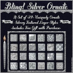 Bling! Silver Ornate PS Layer Styles (CU4CU)