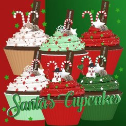 Santa's Cupcakes clipart (FS/CU)