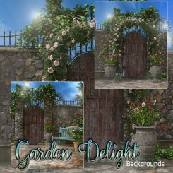 Garden Delight summer Backgrounds (FS/CU)