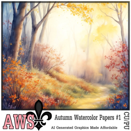 Autumn Watercolor Papers #1 (TS-CU-AI) * Exclusive