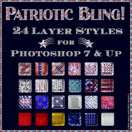 Patriotic Bling! PS Layer Styles Set #1 (CU4CU)