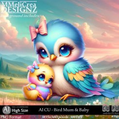 AI - CU Bird Mum & Baby (CU/PNG/HS)
