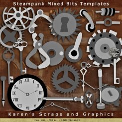 Steampunk Mixed Bits Templates (CU4CU)