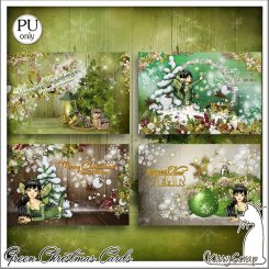 Cards Green Christmas by kittyscrap