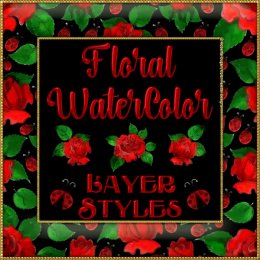 Floral Watercolors PS Layer Styles (CU4CU)