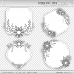 Layered Flower Tag Templates