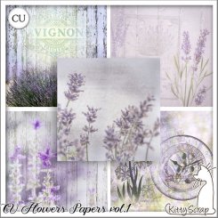 CU flowers papers vol.1 by KittyScrap