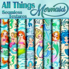 "All Things Mermaid" Seamless Textures & PS Patterns (CU4CU)