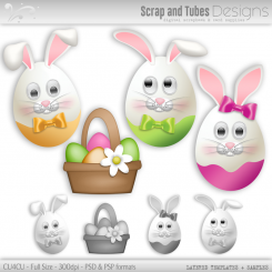 Layered Grayscale Easter Templates 2