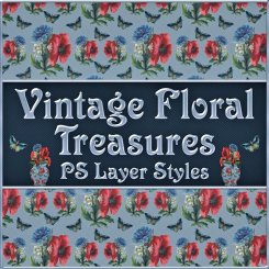 Vintage Floral Treasures PS Layer Styles (CU4CU)