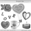 Grayscale Valentine's Layered Templates 5