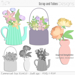 Flower Bouquet Layered Templates