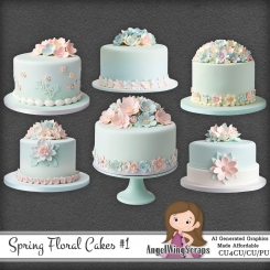 Spring Floral Cakes #1 (FS/CU4CU)