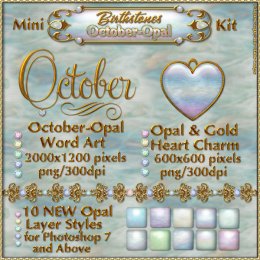 Bling! Mini Birthstones Kit-PS Styles-Opal-Oct (CU4CU)