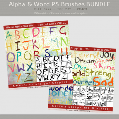 Alpha & Word PS Brushes Bundle (CU4CU)