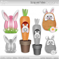 Layered Grayscale Easter Templates