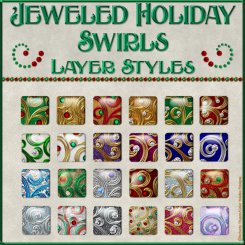 Jeweled Holiday Swirls PS Layer Styles (CU4CU)