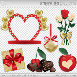 Grayscale Valentine's Layered Templates 3