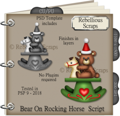 BEAR ON ROCKING HORSE (FS/CU/TEMPLATE/SCRIPT)