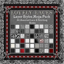 Lovely Laces & Stitching PS Layer Styles Mega Pack (CU4CU)