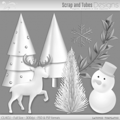 Happy Holidays Grayscale Templates 6